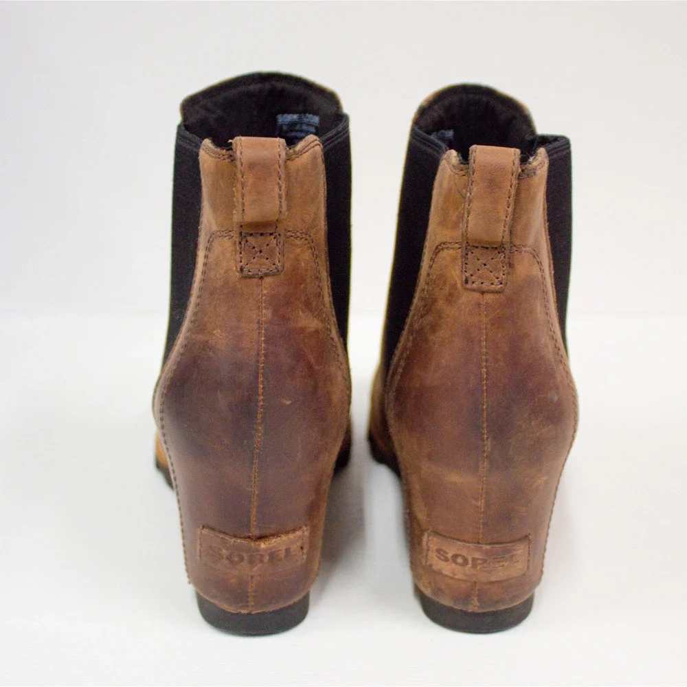 Sorel Lea Wedge Chelsea Ankle Boots Waterproof | Leather Booties 🔥